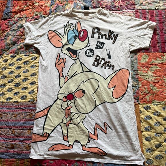 Vintage Pinky and the Brain Warner Bros All Over Print Shirt XLT - Picture 6 of 9